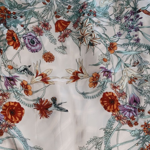 Floral Printed Silk bandanna/head scarf - Picture 2 of 3